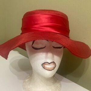 Pretty Red Church Dress Hat by Toucan
